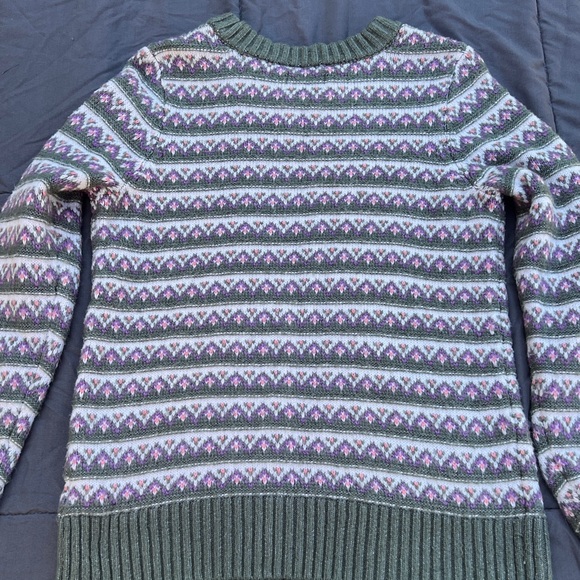 Croft & Barrow Olive and Lavender Knit Sweater - Picture 4 of 4